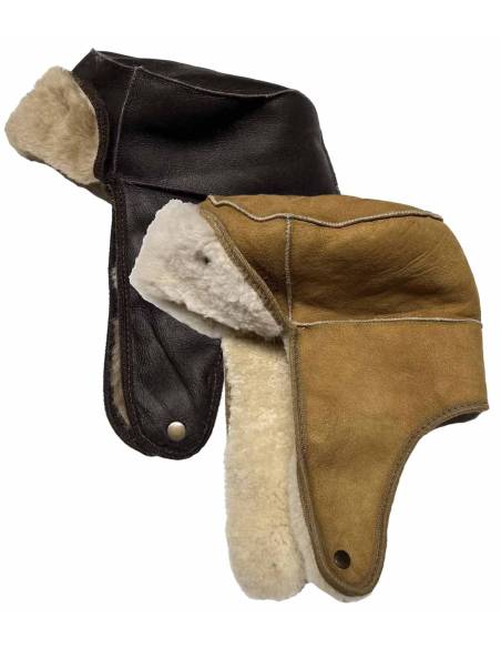 Nordic Chapkas Genuine sheepkin leather brown