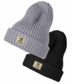 Bonnet très chaud simple côte en pure laine vierge douce