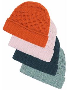 Mujer gorro de lana y cachemire grande puntos