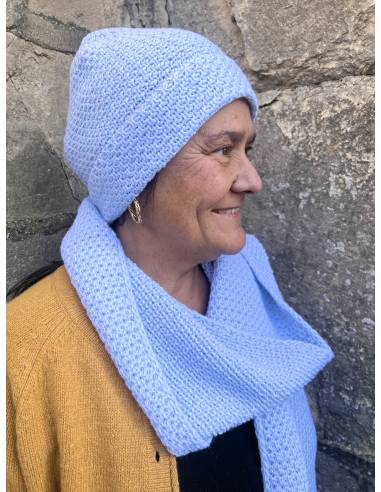 Bufanda de pura lana merina con lados de nido de abeja para mujeres y hombres