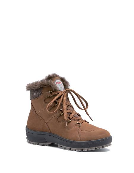 Bottines sportives cuir rouge OU noir hydrofuge Olang femme