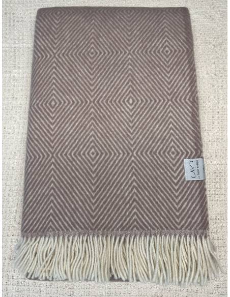 Decken winkel beige in reiner Schurwolle