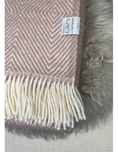Decken winkel beige in reiner Schurwolle