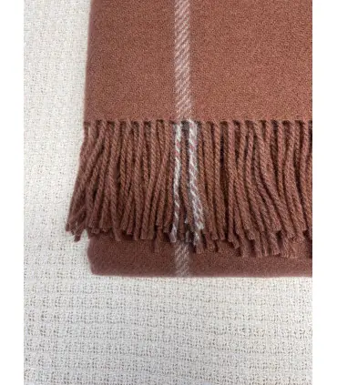 Mantas de lana pura de color marrón brillante y gris