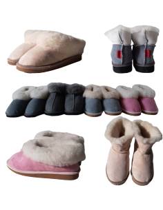 Swedish warm slippers for women in lambskin