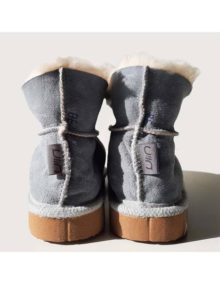 Chaussons chauds suédois pour femme en peau d'agneau