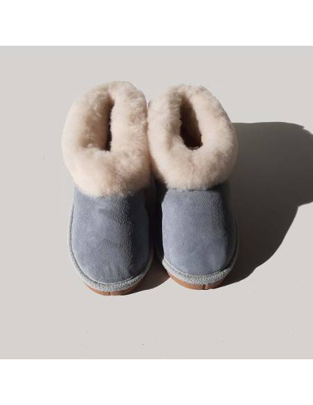 Zapatillas suecas calientes para mujer en piel de cordero