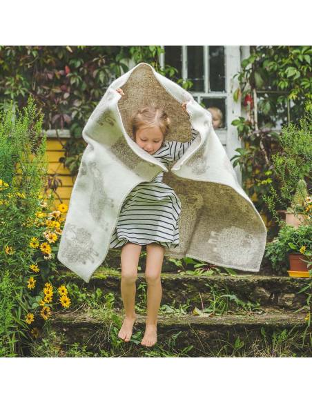 throw baby pure new wool bear grey or blue