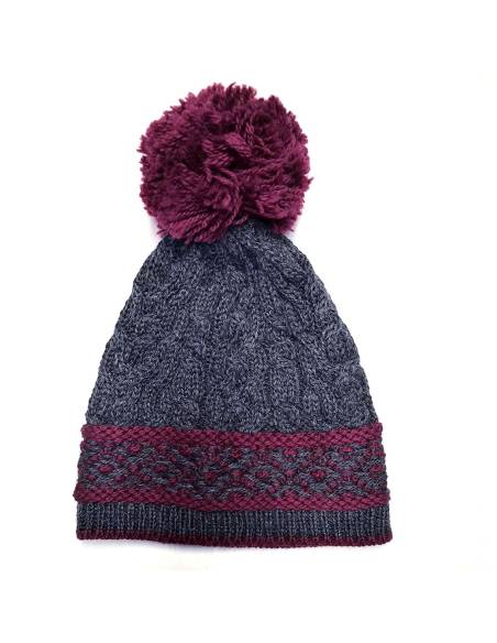 Women's merinowool beanie with jacquard
