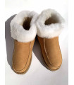Pantuflas de piel de cordero con suela blanda para hombre y mujer