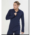 Hombre Polo de Lana Merino con mangas largas gris