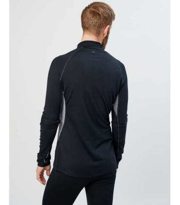 Herren Polo shirt  Merinowolle mit langen Ärmeln grau