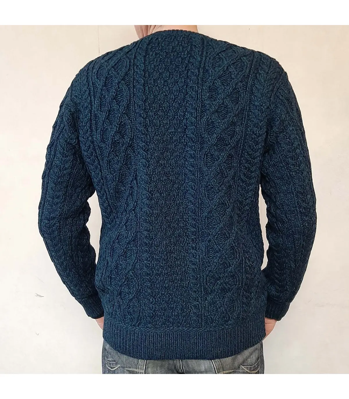 Jersey de lana para hombre con cuello alto abotonado Navy Kiltan