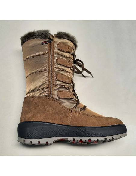 Bottes chaudes de neige femme cuir hydrofuges crampons amovibles - FENICE