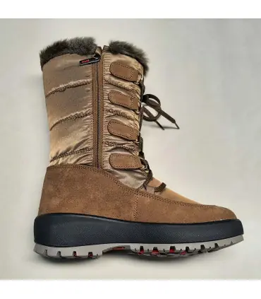 Bottes chaudes de neige femme cuir hydrofuges crampons amovibles - FENICE