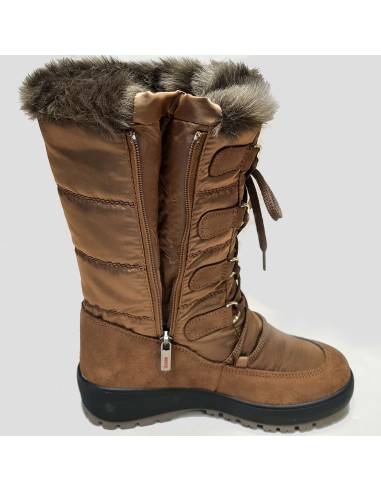 Bottes chaudes de neige femme cuir hydrofuges crampons amovibles - FENICE