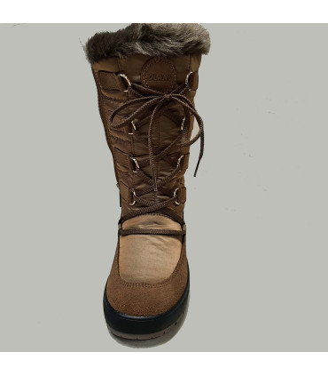 Bottes chaudes de neige femme cuir hydrofuges crampons amovibles - FENICE