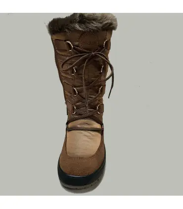 Bottes chaudes de neige femme cuir hydrofuges crampons amovibles - FENICE
