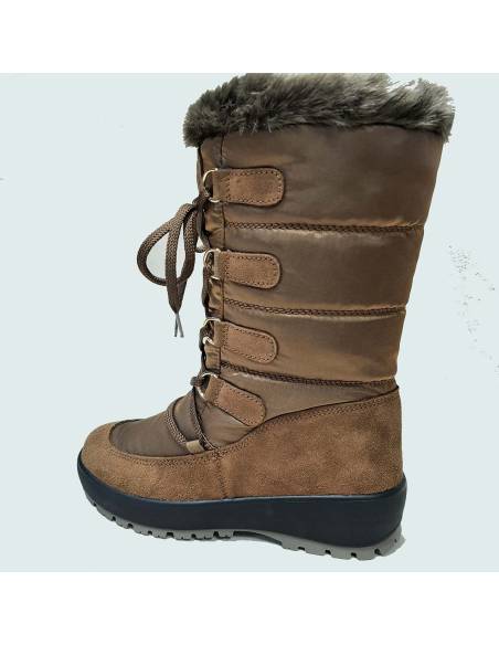 Bottes chaudes de neige femme cuir hydrofuges crampons amovibles - FENICE