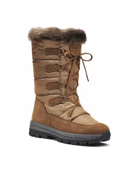 Bottes chaudes de neige femme cuir hydrofuges crampons amovibles - FENICE