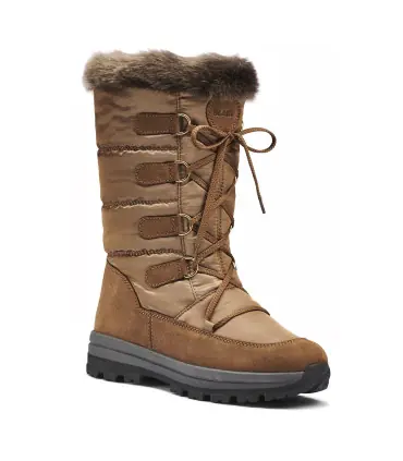 Bottes chaudes de neige femme cuir hydrofuges crampons amovibles - FENICE