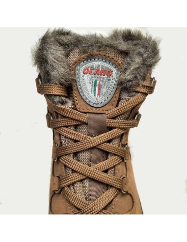 Olang woman's sporty water-repellent red leather ankle boots