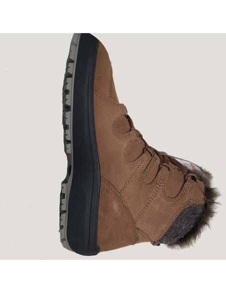 Bottines femme  grands froifs en cuir suède hydrofuge moka noir ou rouge Olang 