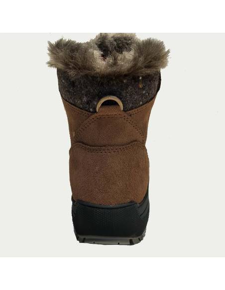 Bottines femme  grands froifs en cuir suède hydrofuge moka noir ou rouge Olang 