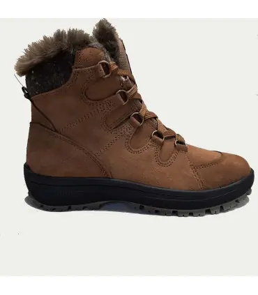 Bottines femme  grands froifs en cuir suède hydrofuge moka noir ou rouge Olang 