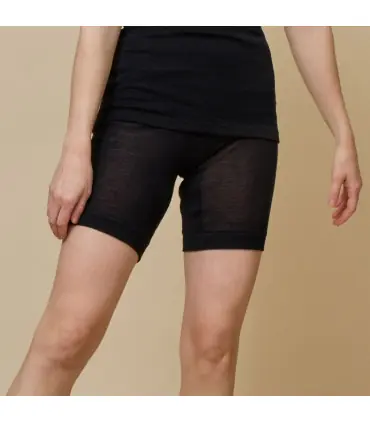 Lange schwarze Shorts aus reiner Wolle und SILK Unisex