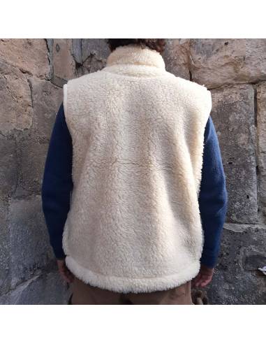 Waistcoat sleevesless pure wool with ZIP