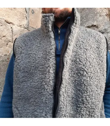 Chaleco de lana pura sin mangas con cremallera