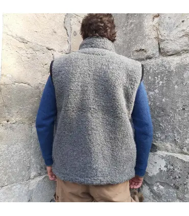 Waistcoat sleevesless pure wool with ZIP