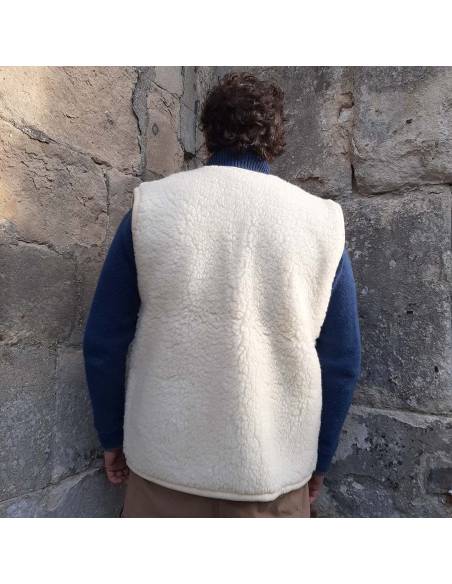 Gilet de Berger pure laine à brandebourg