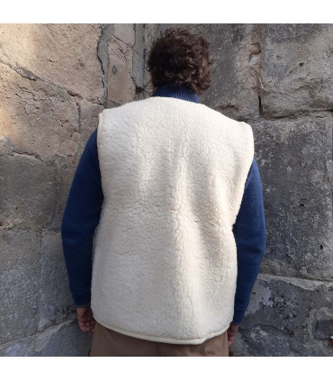 Waistcoat sleeveless pure wool with Brandenburg