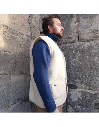 Waistcoat sleeveless pure wool with Brandenburg