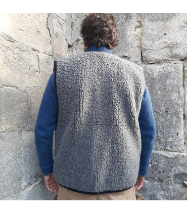 Waistcoat sleeveless pure wool with Brandenburg