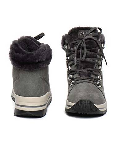 boots femme chaudes hiver en peau de mouton retournée - Olang Gufo GRIS