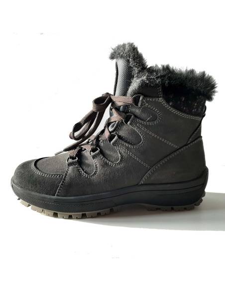 Bottines femme grands froids en cuir GRIS hydrofuge Olang Venus