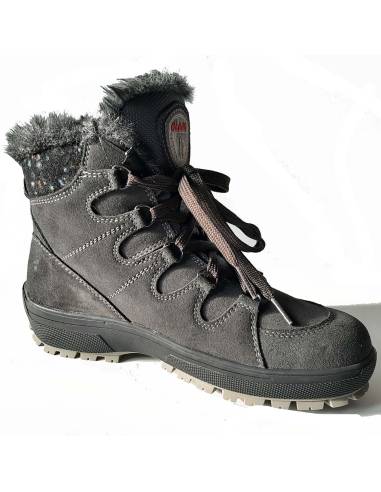 Bottines femme grands froids en cuir GRIS hydrofuge Olang Venus