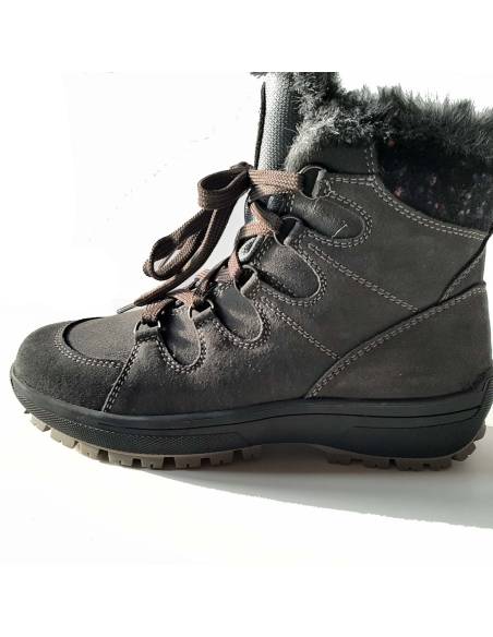 Bottines femme grands froids en cuir GRIS hydrofuge Olang Venus
