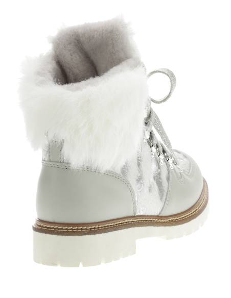 Women's cow leather macrame snow boot 