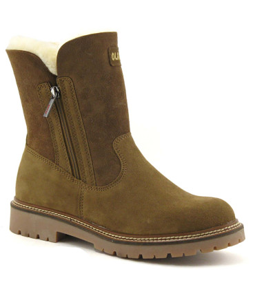 Women's winter boots in waterproof leather with lambskin lining - Olang DEBORA