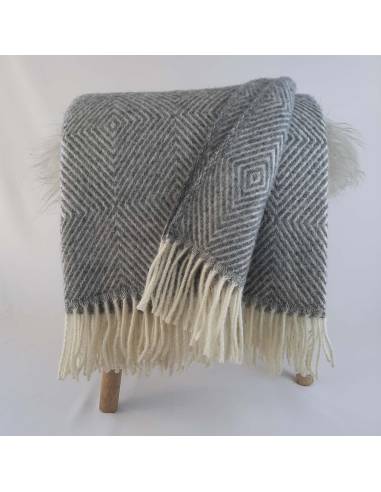 Decken winkel beige in reiner Schurwolle