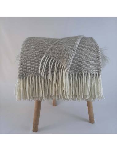 Decken winkel beige in reiner Schurwolle