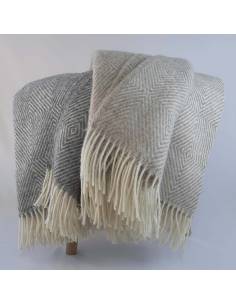 Decken winkel beige in reiner Schurwolle