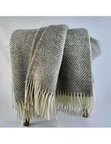 Decken winkel beige in reiner Schurwolle