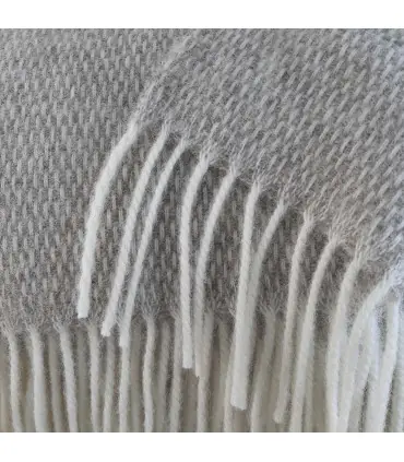 Cálida manta escocesa con estampado de alta costura en pura lana