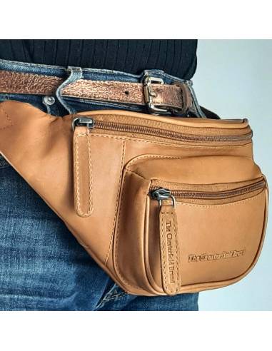 Sac Banane en cuir véritable cognac