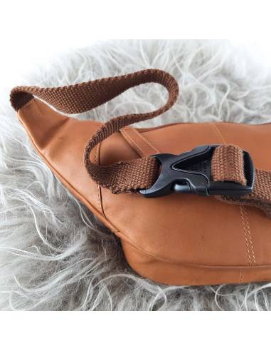 Sac Banane en cuir véritable cognac